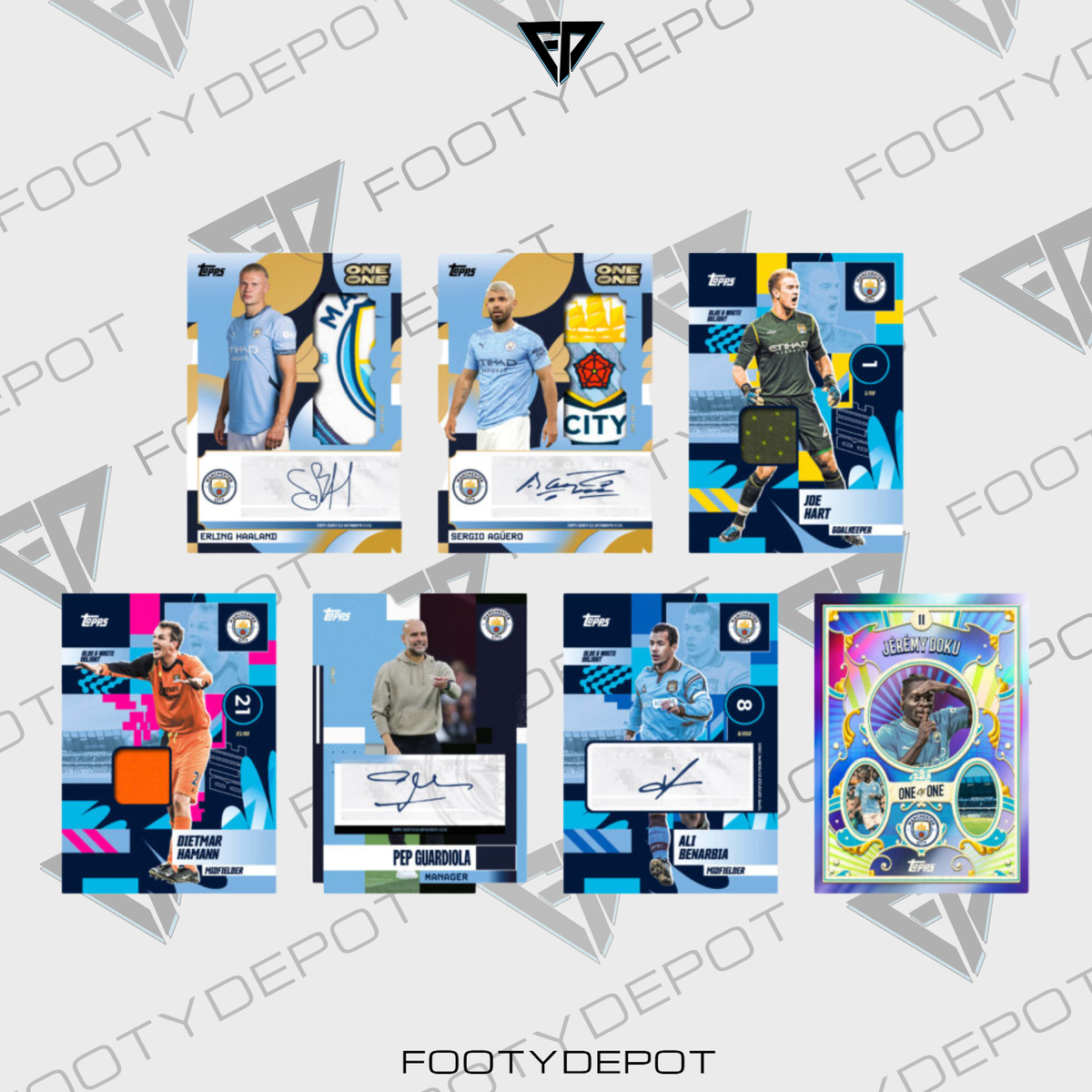 2024-25 Topps Manchester City Team Set – Box (30 Cards) product image 2, provided for visual reference and product detail