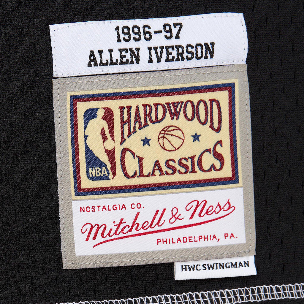 Allen Iverson Philadelphia 76ers 1996 Contrast 2K Swingman Jersey - Black product image 7, provided for visual reference and