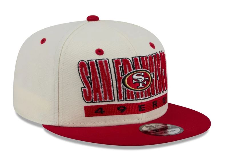 New Era San Francisco 49ers Classic Stacked Chrome 9FIFTY Snapback Hat product image 1, provided for visual reference and