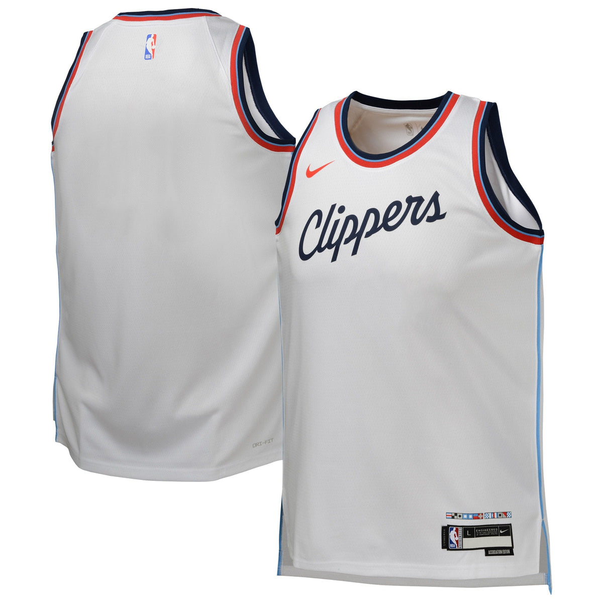 Los Angeles Clippers Replica Association Wordmark Jersey - Youth product image 2, provided for visual reference and product