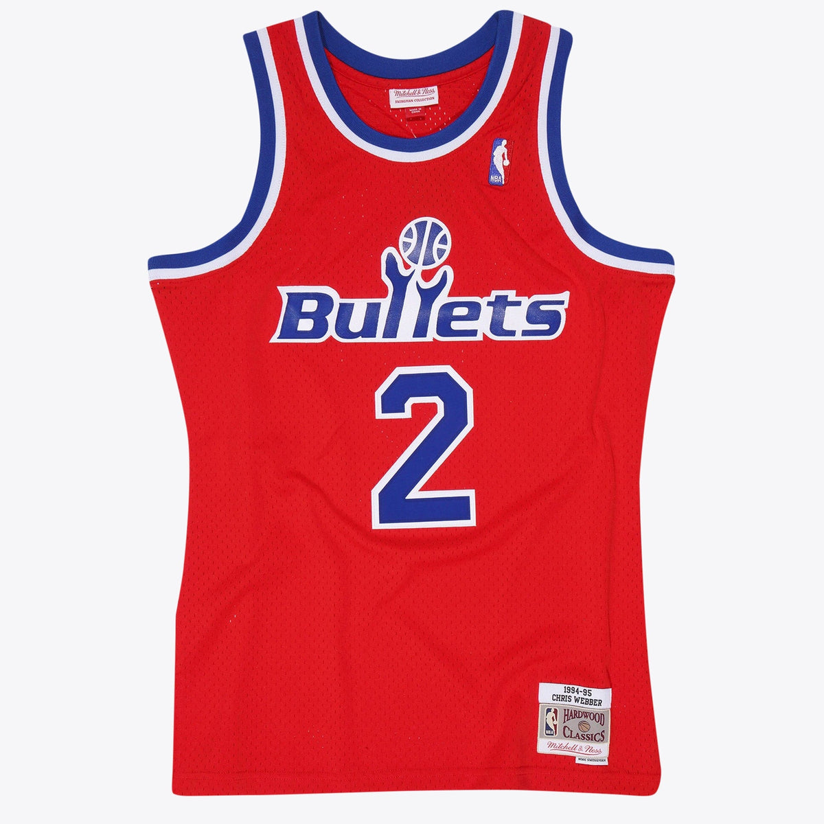 Chris Webber Washington Bullets 1994 Hardwood Classics Swingman Road Jersey - Scarlett - Mens product image 3, provided for