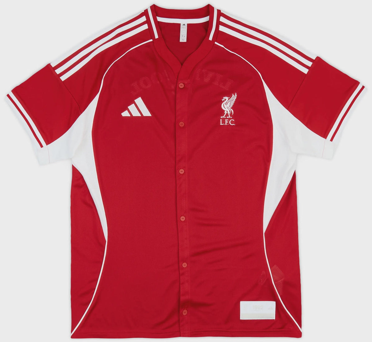 adidas LIVERPOOL FULL-BUTTON BASEBALL JERSEY product image 1, provided for visual reference and product detail review