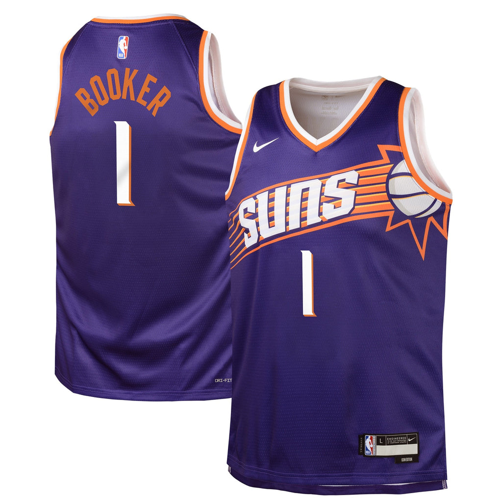 Devin Booker Phoenix Suns Swingman Icon Jersey - Youth product image 1, provided for visual reference and product detail