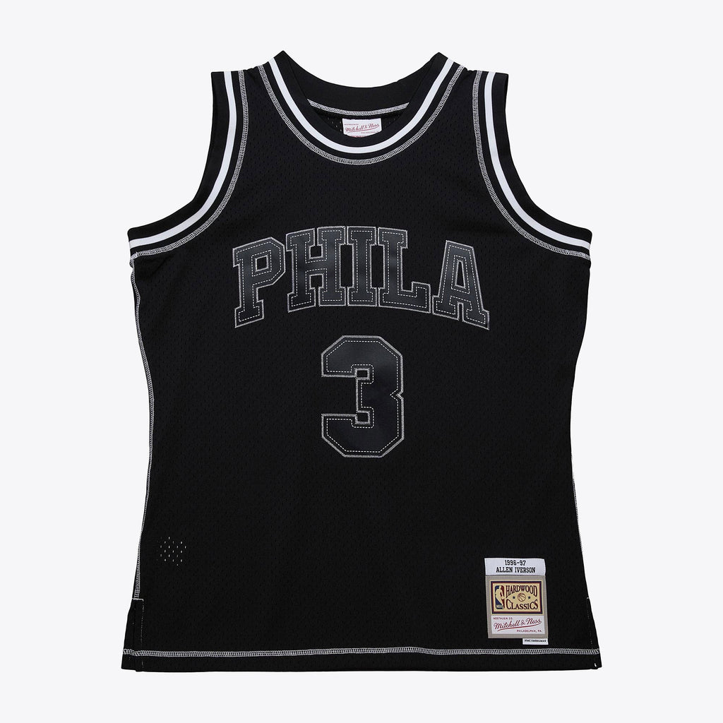 Allen Iverson Philadelphia 76ers 1996 Contrast 2K Swingman Jersey - Black product image 3, provided for visual reference and