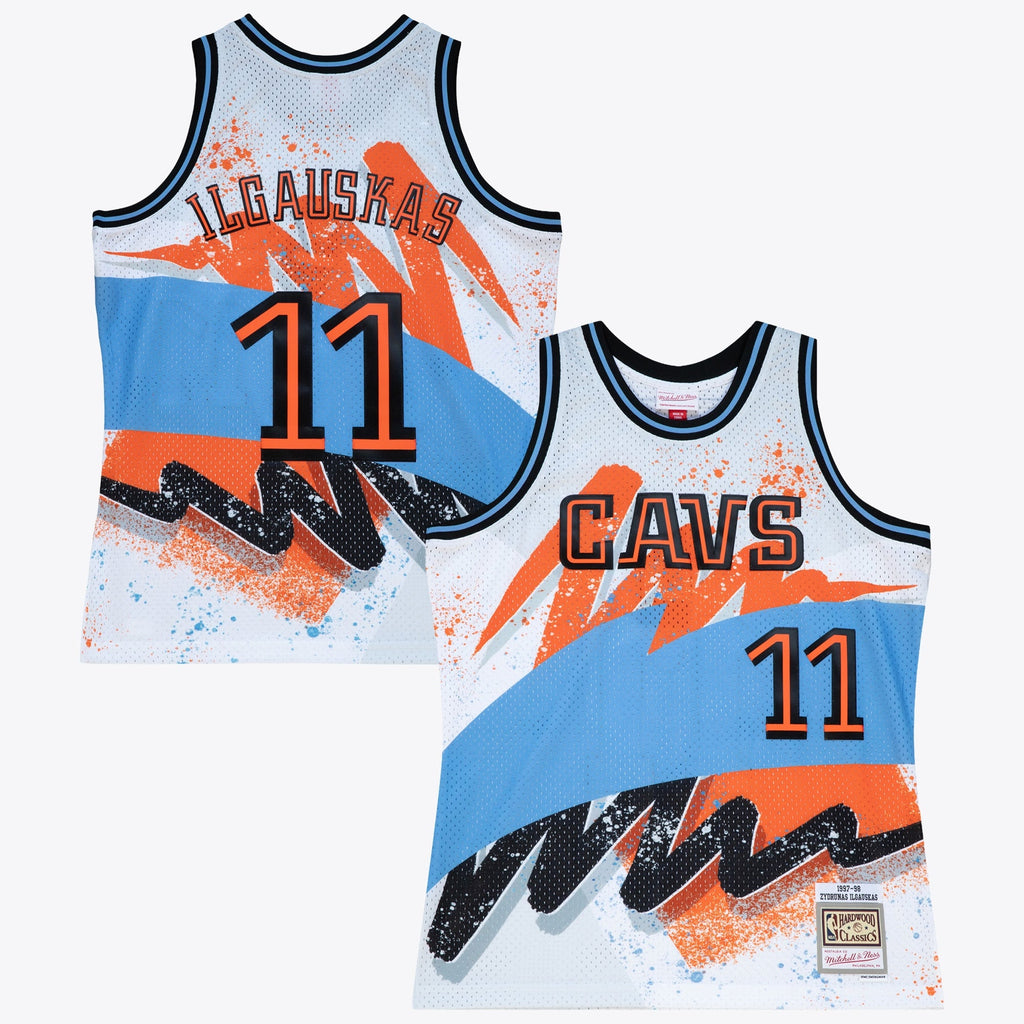 Zydrunas Ilgauskas Cleveland Cavaliers 1997 Hyper Hoops Swingman Jersey - White product image 1, provided for visual