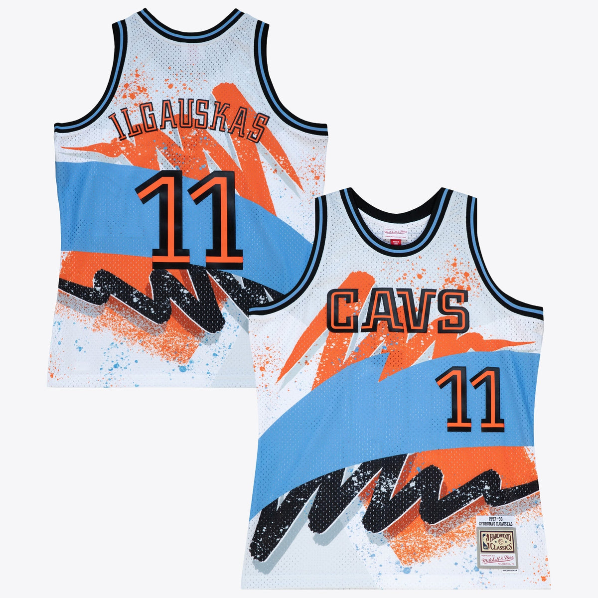 Zydrunas Ilgauskas Cleveland Cavaliers 1997 Hyper Hoops Swingman Jersey - White product image 1, provided for visual