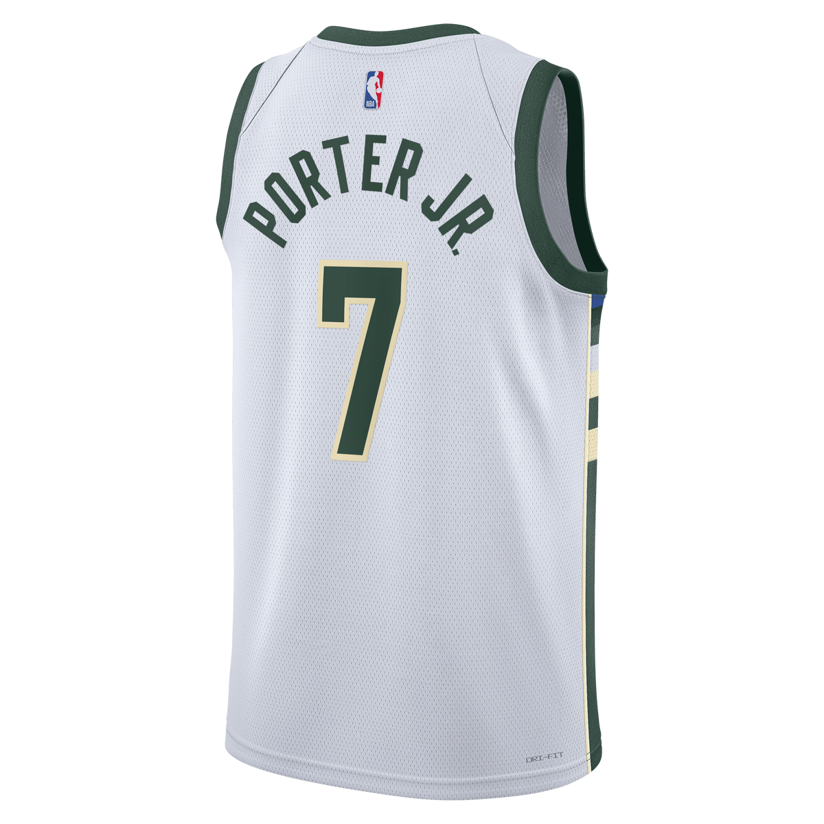 Kevin Porter Jr. Milwaukee Bucks Association Edition Swingman Jersey - White - Unisex product image 4, provided for visual