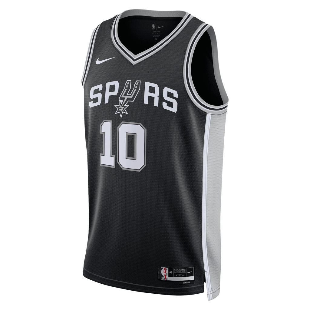 Jeremy Sochan San Antonio Spurs Icon Edition Swingman Jersey - Black - Unisex product image 2, provided for visual reference