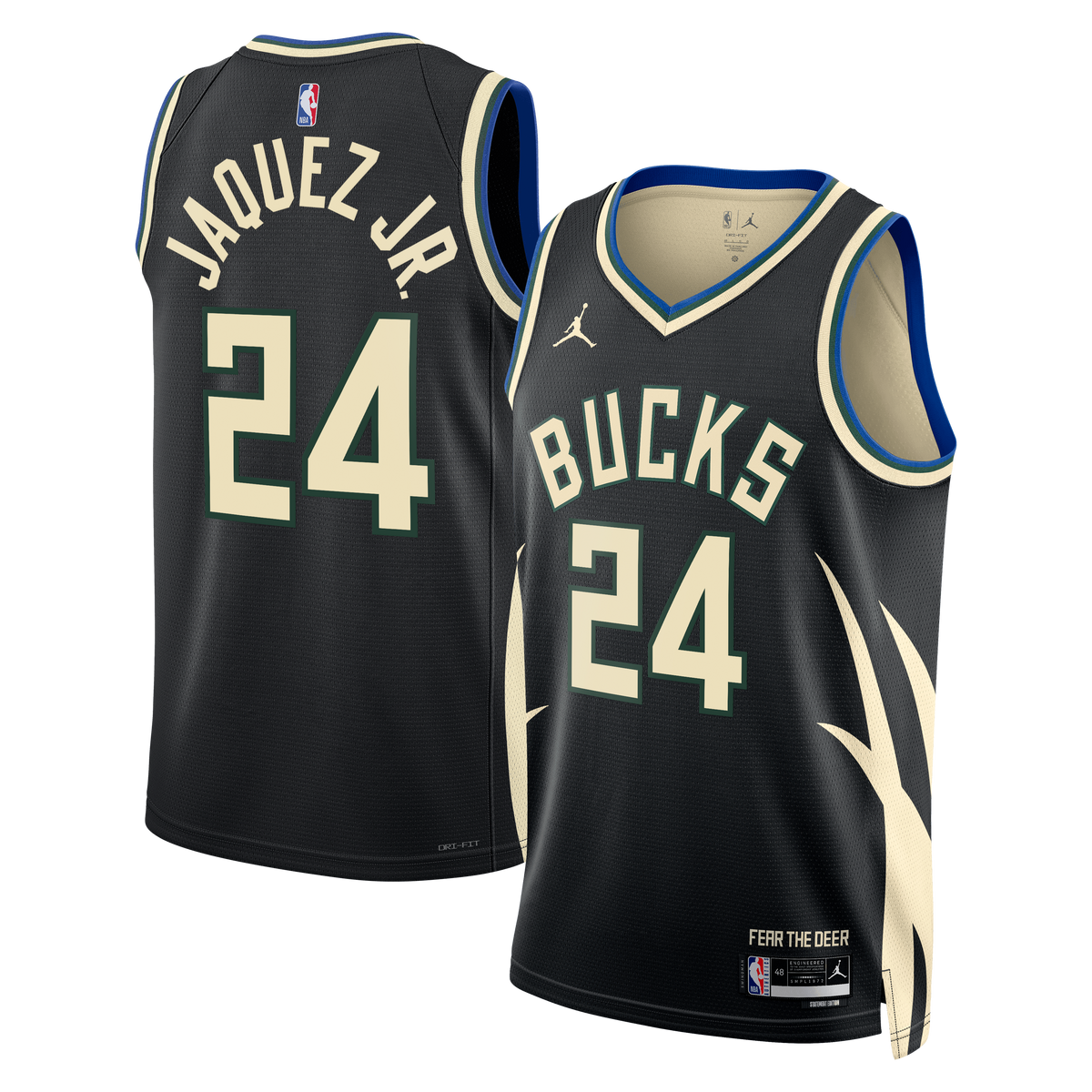 Jaime Jaquez Jr. Milwaukee Bucks Statement Edition Swingman Jersey - Hunter Green - Unisex product image 2, provided for