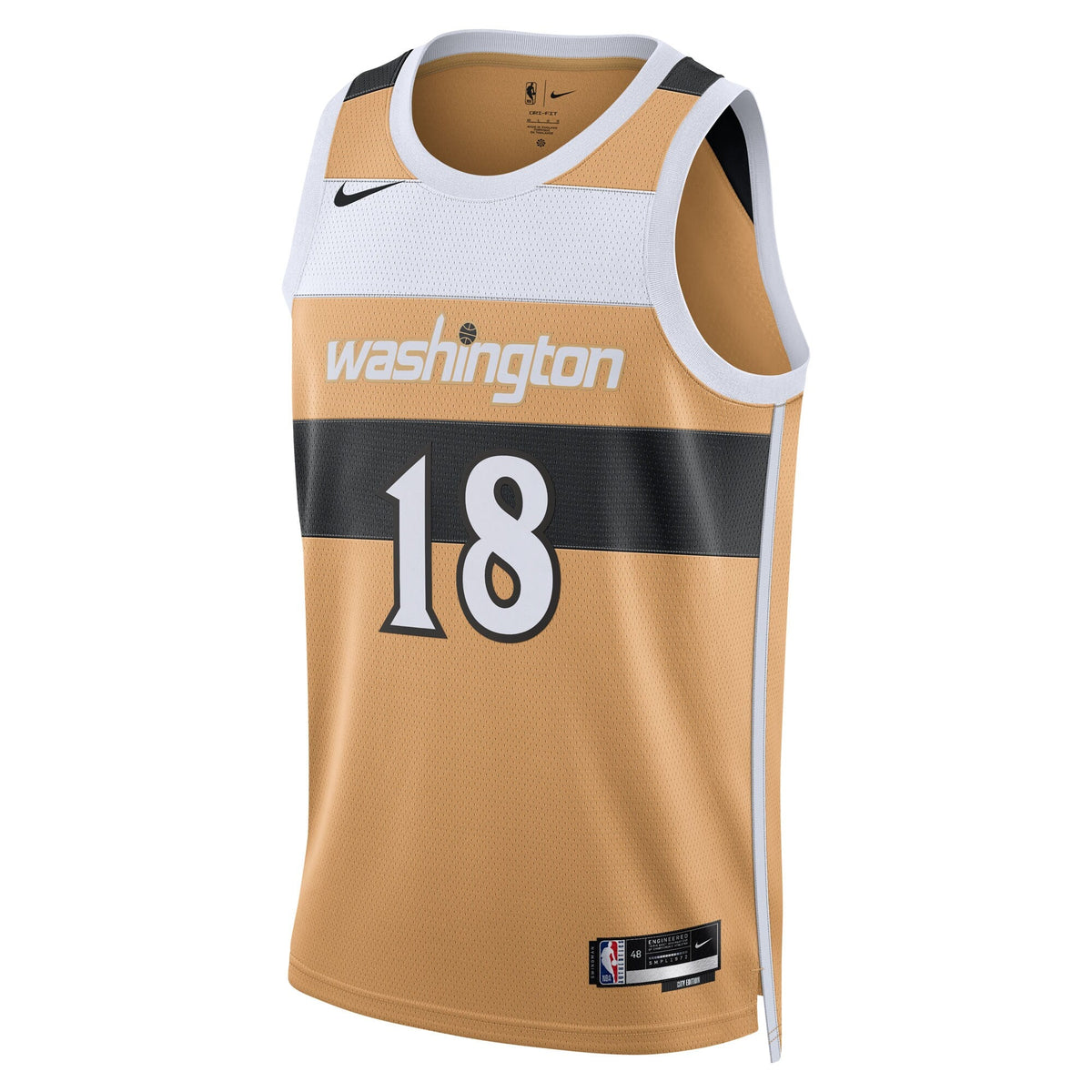 Kyshawn George Washington Wizards 2025/26 City Edition Swingman Jersey - Tan - Unisex product image 3, provided for visual