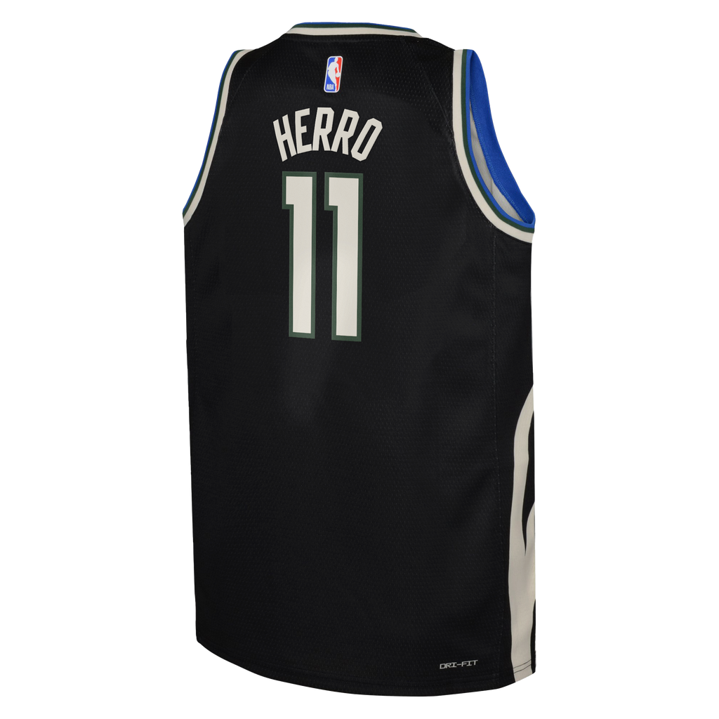 Tyler Herro Milwaukee Bucks Statement Edition Swingman Jersey - Hunter Green - Youth product image 4, provided for visual