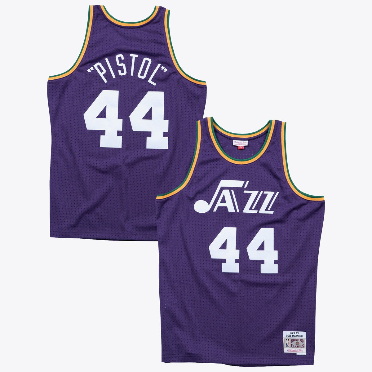 Pete Maravich New Orleans Jazz 1974 Authentic Swingman Road Jersey - Purple product image 1, provided for visual reference