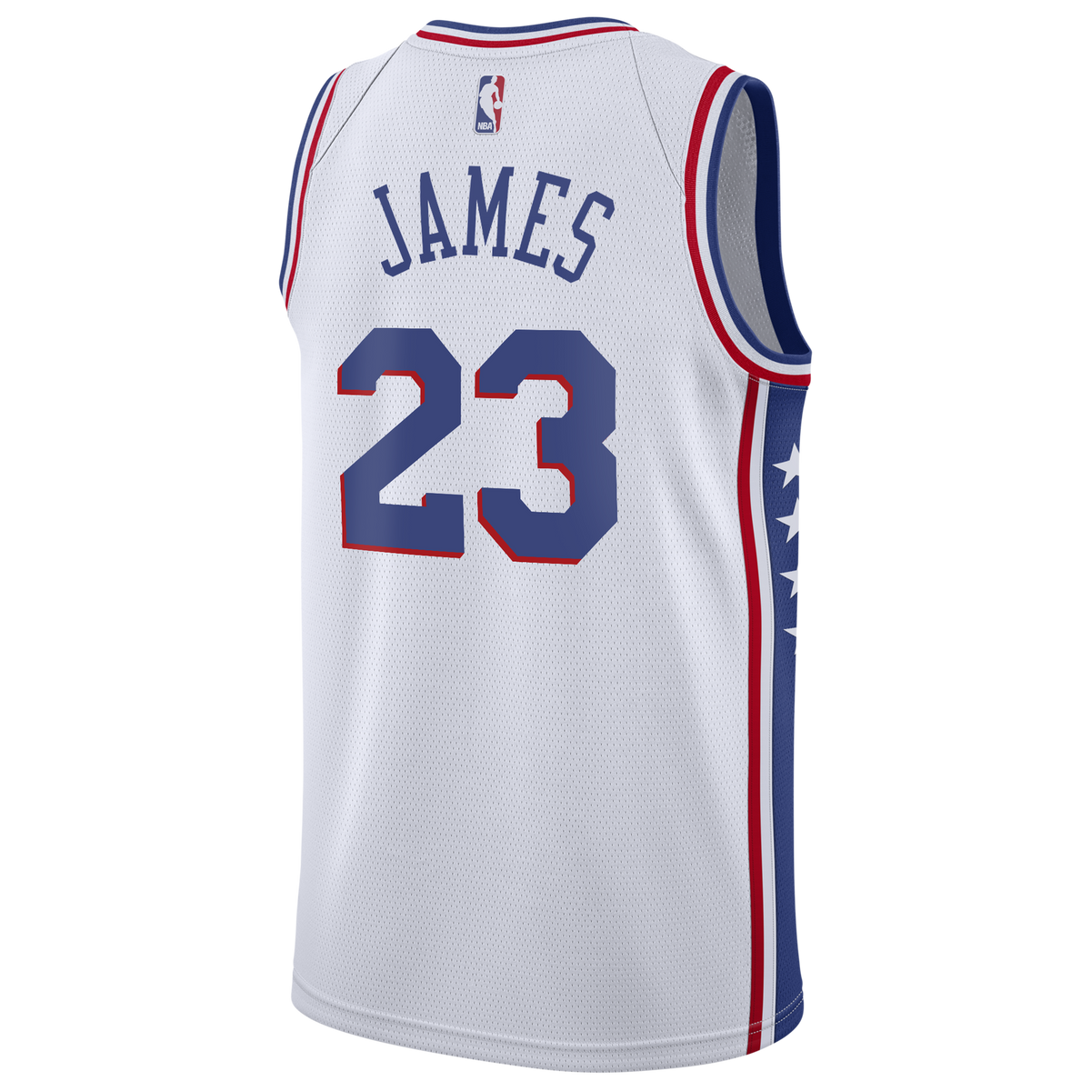 LeBron James Philadelphia 76ers Association Edition Swingman Jersey - White - Youth product image 4, provided for visual