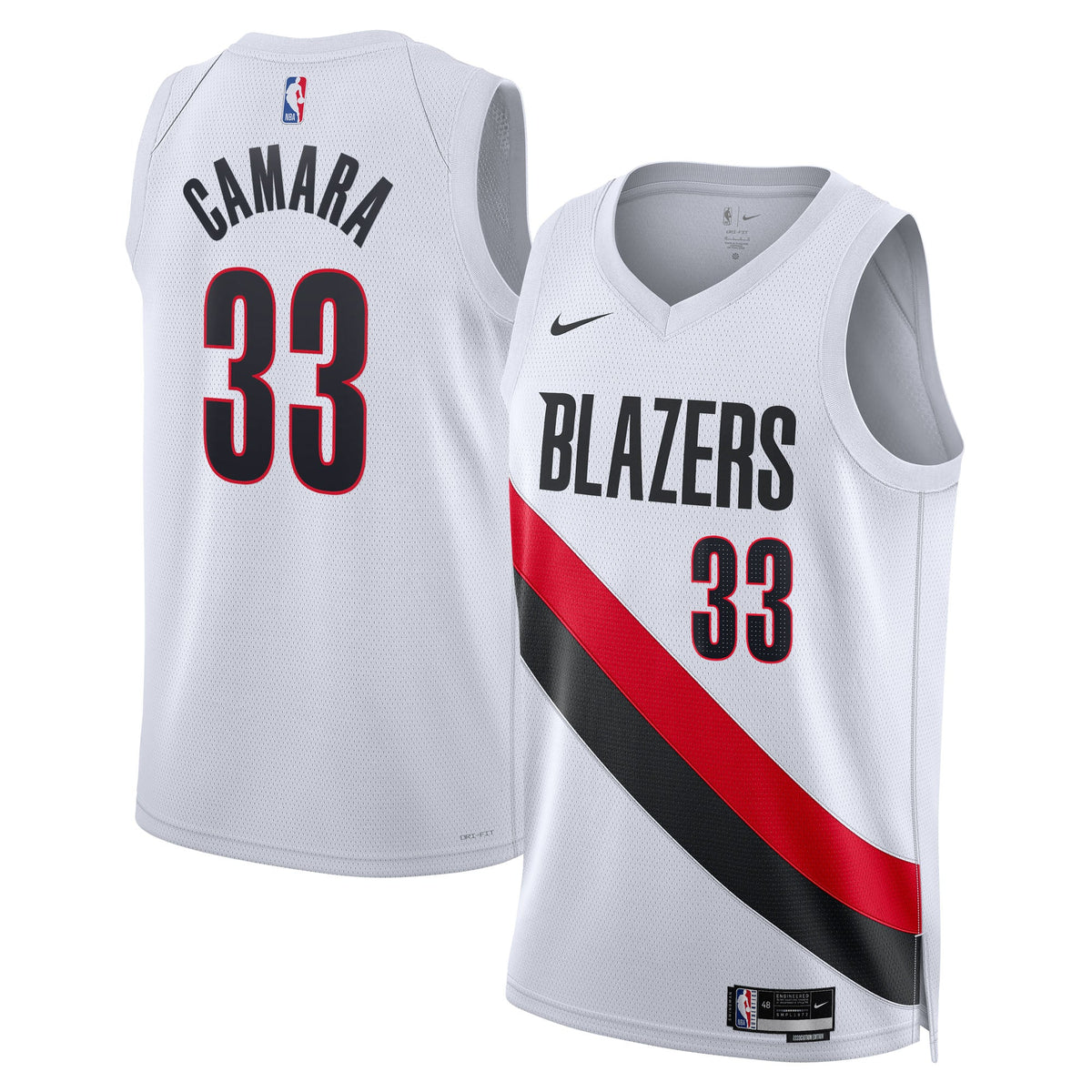 Toumani Camara Portland Trail Blazers Association Edition Replica Swingman Jersey - White - Unisex product image 2, provided