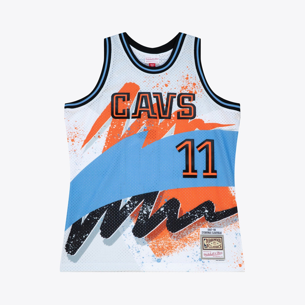 Zydrunas Ilgauskas Cleveland Cavaliers 1997 Hyper Hoops Swingman Jersey - White product image 3, provided for visual