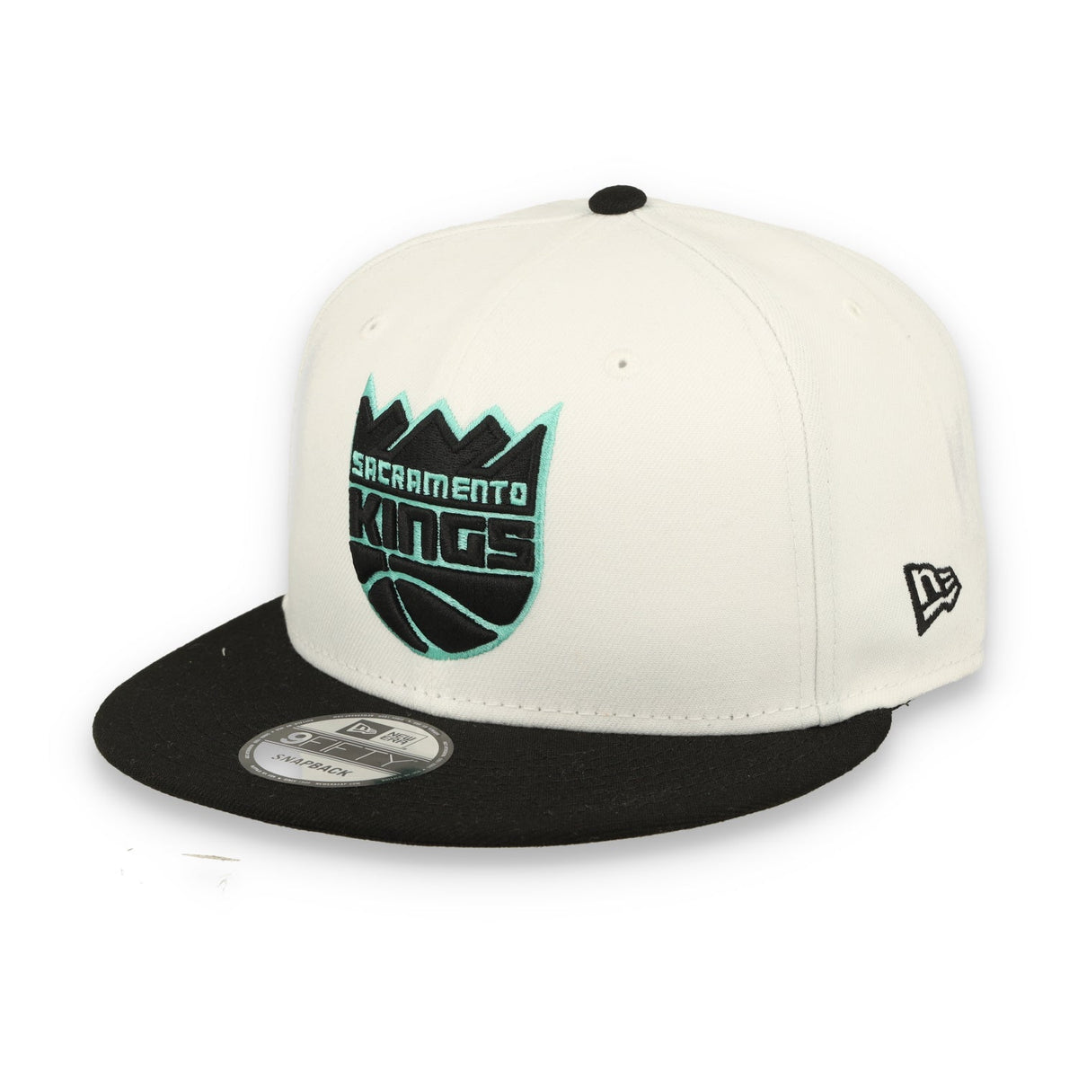 New Era Sacramento Kings 2-Tone Color Pack 9FIFTY Snapback Hat -White/Black/Teal product image 2, provided for visual