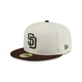 New Era San Diego Padres 59FIFTY Fitted Hat-Egg/Brown product image 1, provided for visual reference and product detail