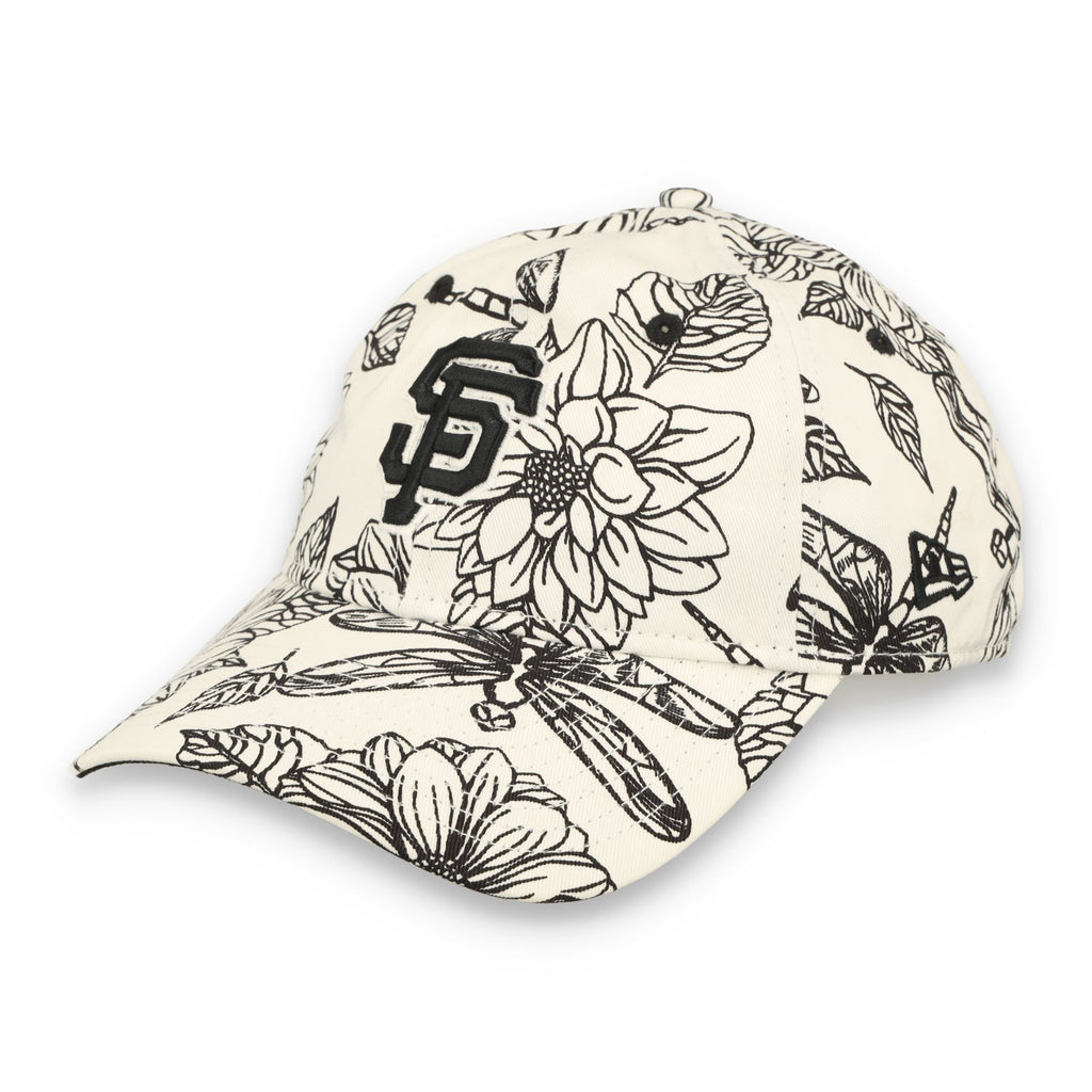 New Era Women San Francisco Giants Floral 9TWENTY Adjustable Hat-White/Black product image 2, provided for visual reference