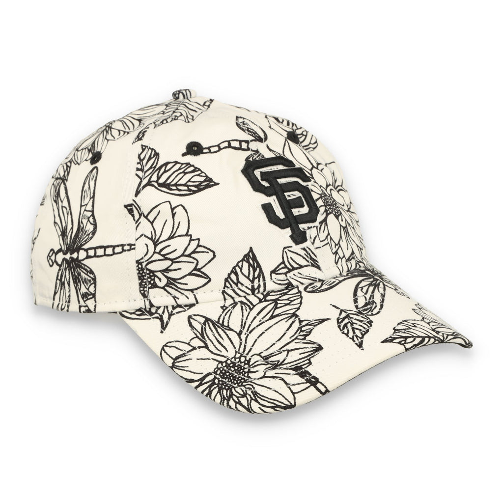New Era Women San Francisco Giants Floral 9TWENTY Adjustable Hat-White/Black product image 1, provided for visual reference