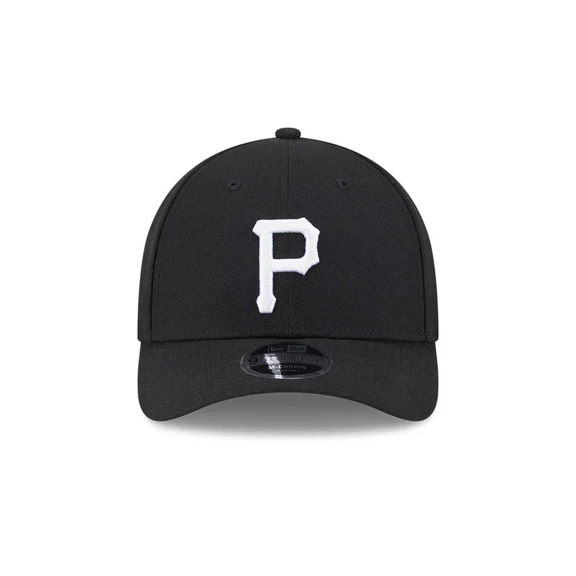 New Era Pittsburgh Pirates 39THIRTY M-Crown A-Frame Stretch Fit Hat-Black/White product image 2, provided for visual