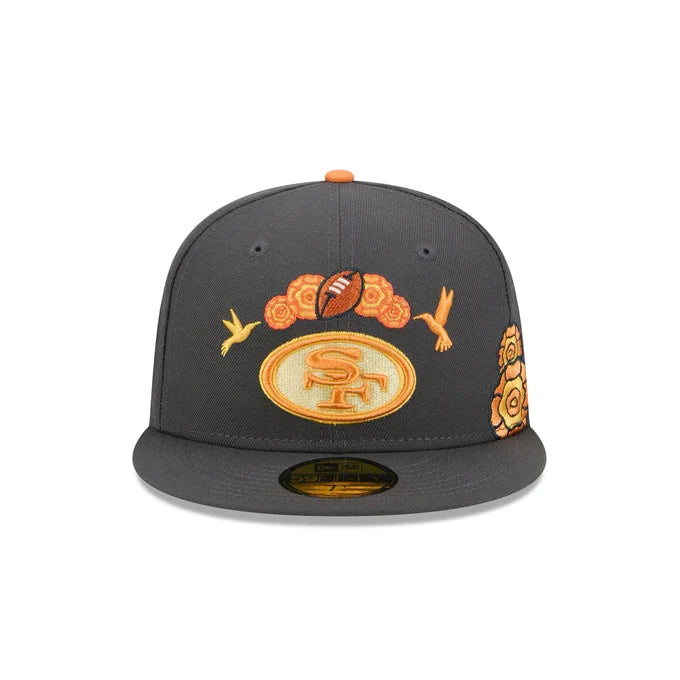 New Era San Francisco 49ers Day Of The Dead 59FIFTY Fitted Hat- Graphite product image 2, provided for visual reference and
