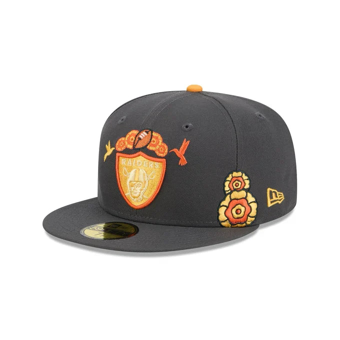 New Era Las Vegas Raiders Day Of The Dead 59FIFTY Fitted Hat product image 2, provided for visual reference and product