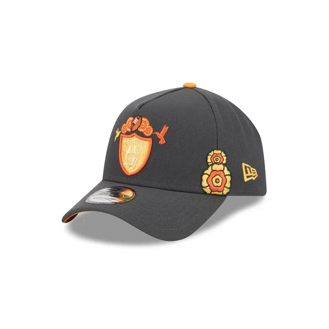 New Era Las Vegas Raiders Day Of the Dead 9FORTY A-Frame Adjustable Hat-Graphite product image 2, provided for visual