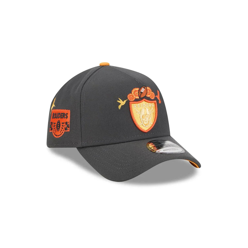 New Era Las Vegas Raiders Day Of the Dead 9FORTY A-Frame Adjustable Hat-Graphite product image 1, provided for visual