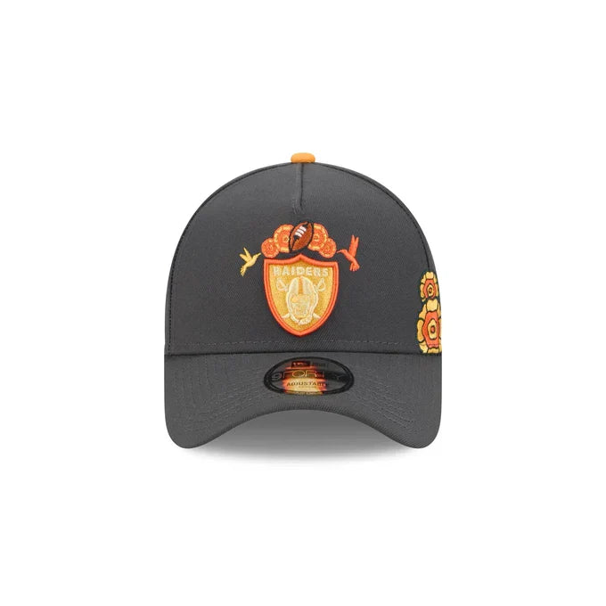 New Era Las Vegas Raiders Day Of the Dead 9FORTY A-Frame Adjustable Hat-Graphite product image 3, provided for visual