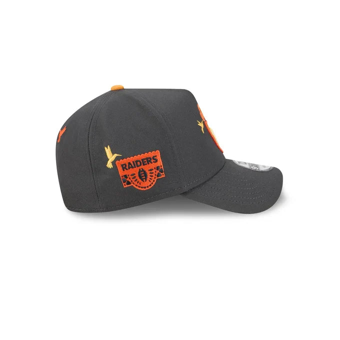 New Era Las Vegas Raiders Day Of the Dead 9FORTY A-Frame Adjustable Hat-Graphite product image 6, provided for visual