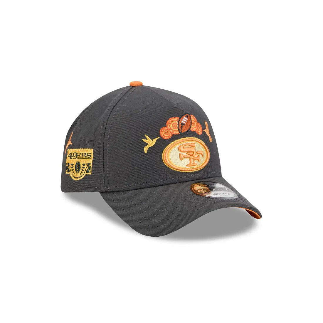 New Era San Francisco 49ers Day Of the Dead 9FORTY A-Frame Adjustable Hat-Graphite product image 1, provided for visual