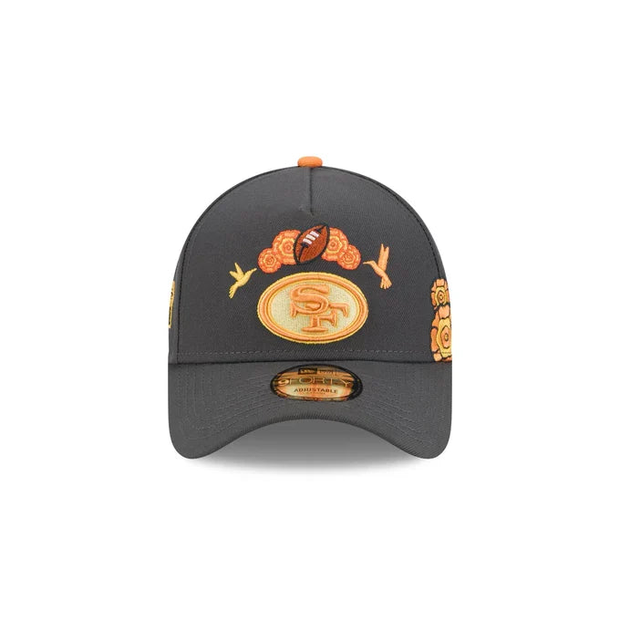 New Era San Francisco 49ers Day Of the Dead 9FORTY A-Frame Adjustable Hat-Graphite product image 3, provided for visual