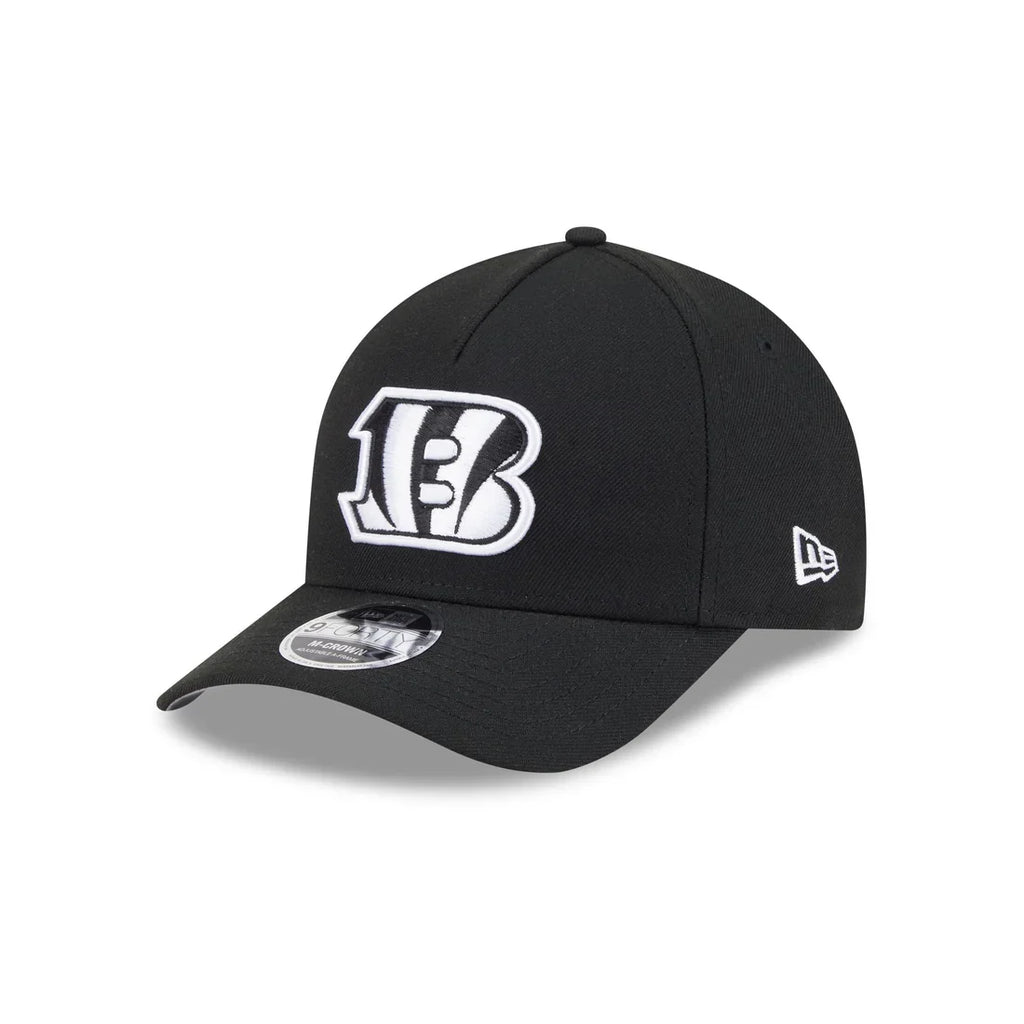 New Era Cincinnati Bengals M-Crown A-FRAME 9FORTY Adjustable Hat-Black/White product image 2, provided for visual reference