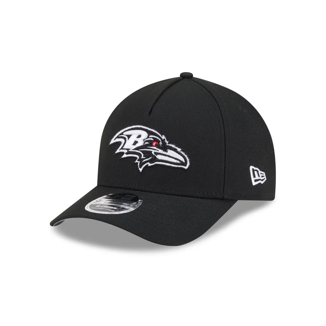 New Era Baltimore Ravens M-Crown A-FRAME 9FORTY Adjustable Hat-Black/White product image 2, provided for visual reference