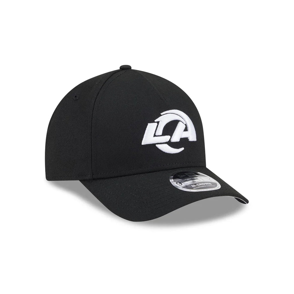 New Era Los Angeles Rams M-Crown A-FRAME 9FORTY Adjustable Hat-Black/White product image 1, provided for visual reference
