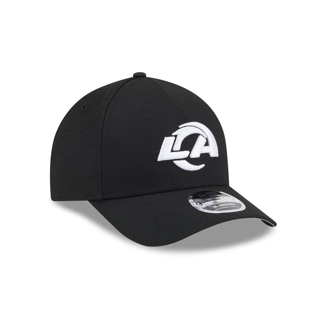 New Era Los Angeles Rams M-Crown A-FRAME 9FORTY Adjustable Hat-Black/White product image 1, provided for visual reference