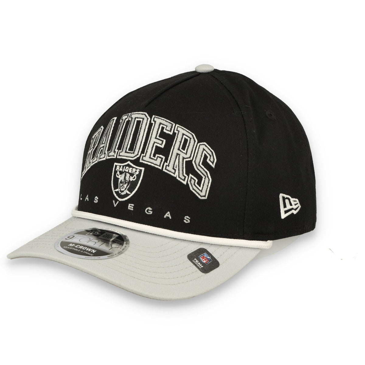 New Era Las Vegas Raiders Arch M-Crown 9FORTY A-Frame Adjustable Hat-Black/Grey product image 2, provided for visual