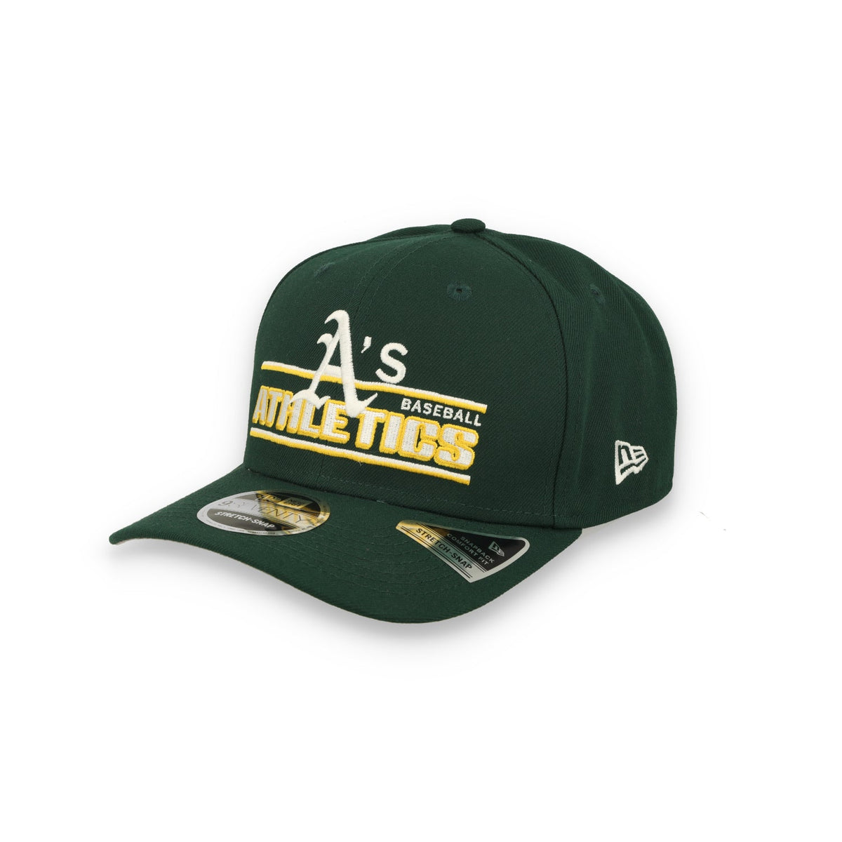 New Era Athletics Stated 9SEVENTY Stretch-Snap Hat - Green product image 2, provided for visual reference and product detail