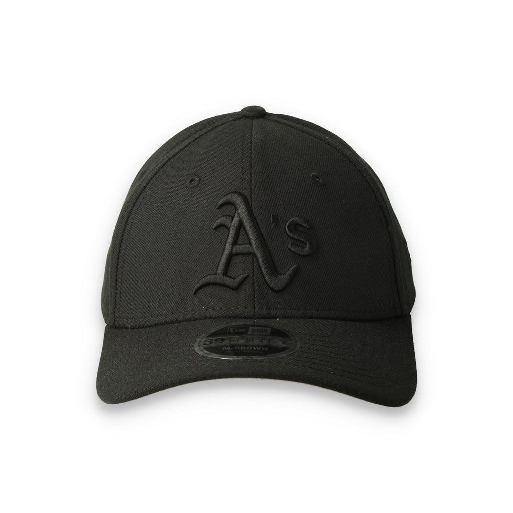 New Era Athletics 39THIRTY M-Crown A-Frame Stretch Fit Hat-Black/Black product image 1, provided for visual reference and