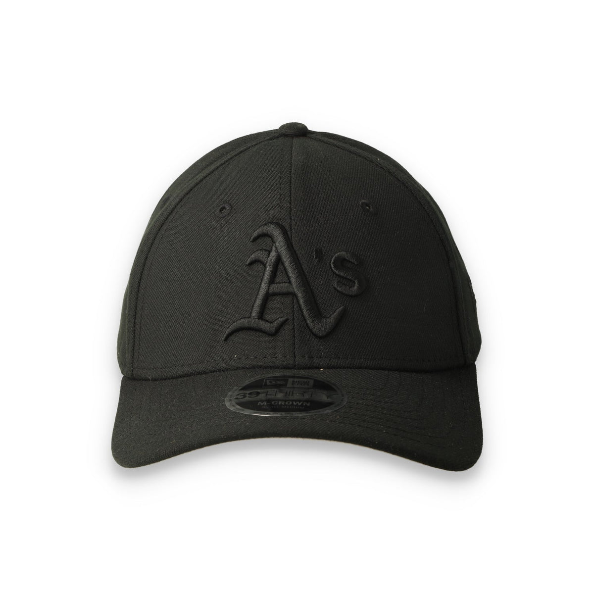 New Era Athletics 39THIRTY M-Crown A-Frame Stretch Fit Hat-Black/Black product image 1, provided for visual reference and