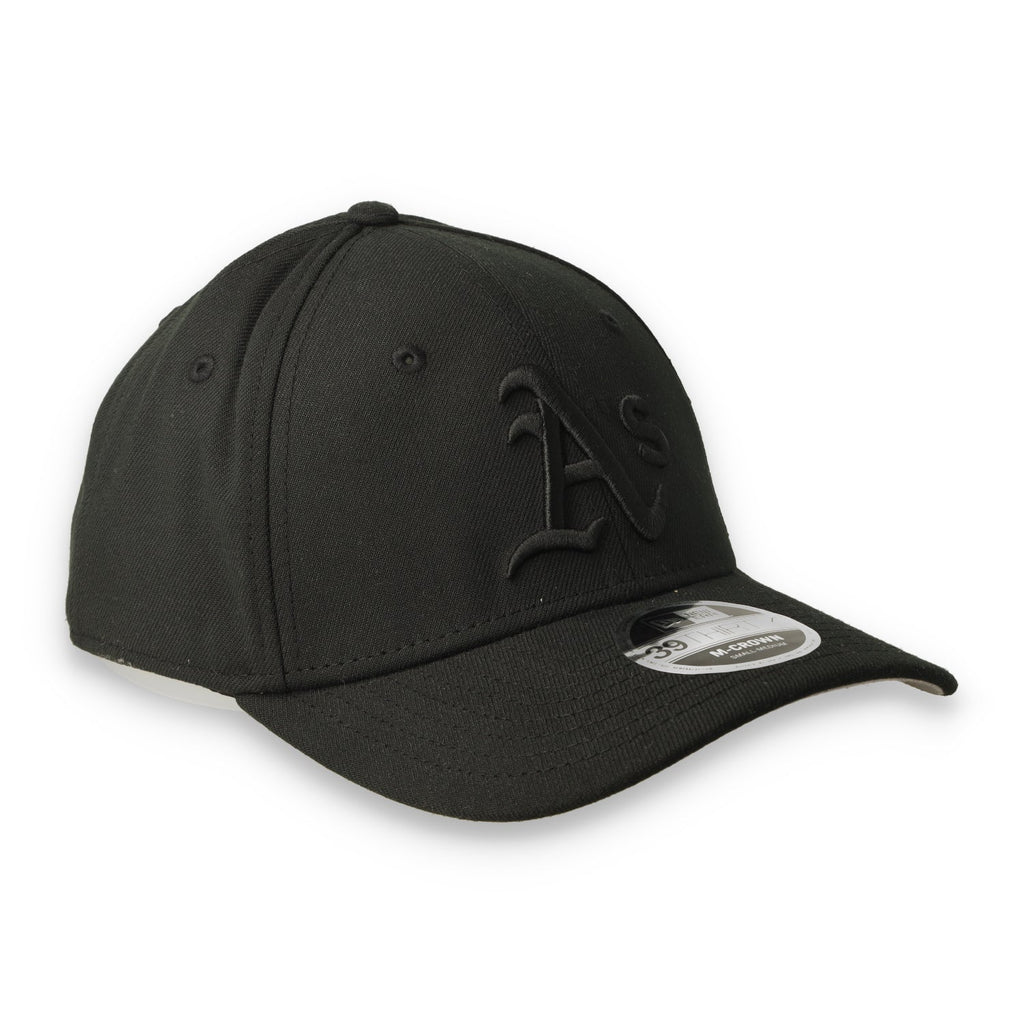 New Era Athletics 39THIRTY M-Crown A-Frame Stretch Fit Hat-Black/Black product image 6, provided for visual reference and