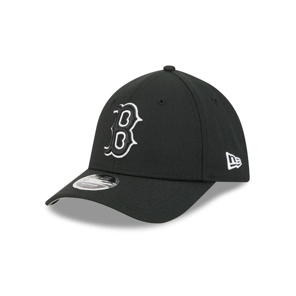 New Era Boston Red Sox 39THIRTY M-Crown A-Frame Stretch Fit Hat-Black/White product image 2, provided for visual reference
