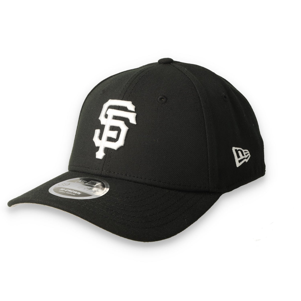New Era San Francisco Giants 39THIRTY M-Crown A-Frame Stretch Fit Hat-Black/White product image 2, provided for visual