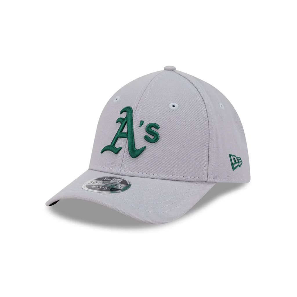 New Era Athletics 39THIRTY M-Crown Stretch Fit Hat-Gray product image 2, provided for visual reference and product detail
