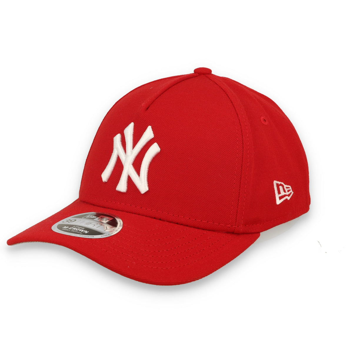 New Era New York Yankees Poly 39THIRTY M-Crown A-Frame Stretch Fit Hat-Scarlet product image 2, provided for visual