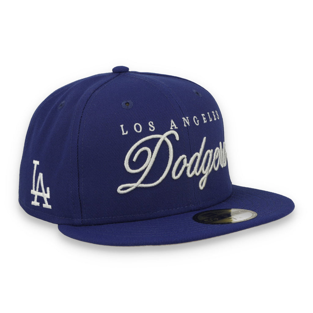 New Era Los Angeles Dodgers Team Color Scripted 59FIFTY Fitted Hat product image 1, provided for visual reference and
