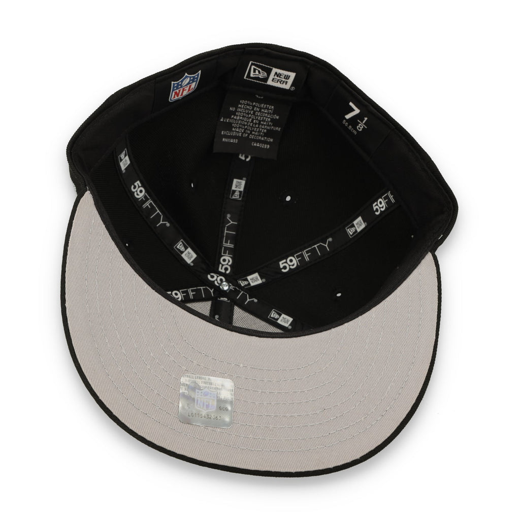 New Era Las Vegas Raiders Scripted 59FIFTY Fitted Hat-Black/Black product image 7, provided for visual reference and product