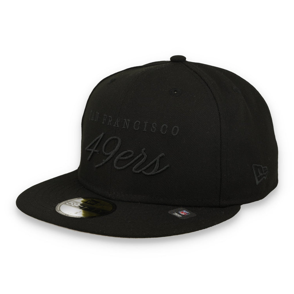 New Era San Francisco 49ers Scripted 59FIFTY Fitted Hat-Black product image 2, provided for visual reference and product