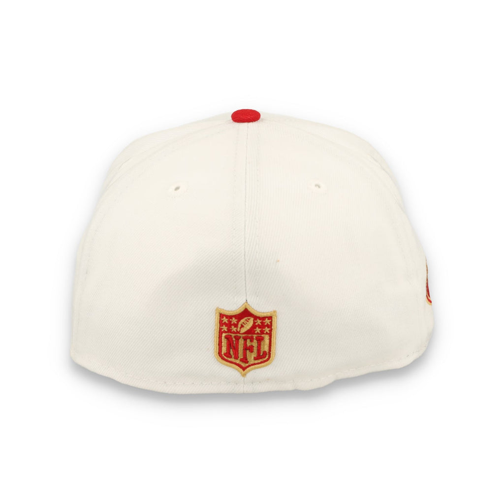 New Era San Francisco 49ers Scripted 59FIFTY Fitted Hat-White/Red product image 6, provided for visual reference and product