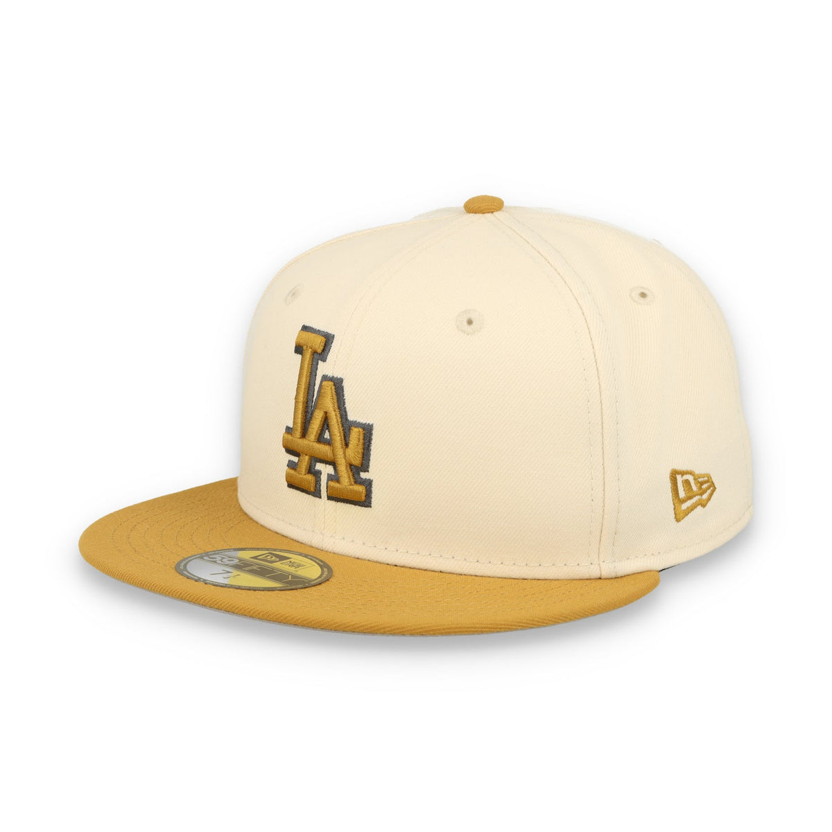 New Era Los Angeles Dodgers 2-Tone 59Fifty Fitted Hat-Beige/Bronze product image 2, provided for visual reference and
